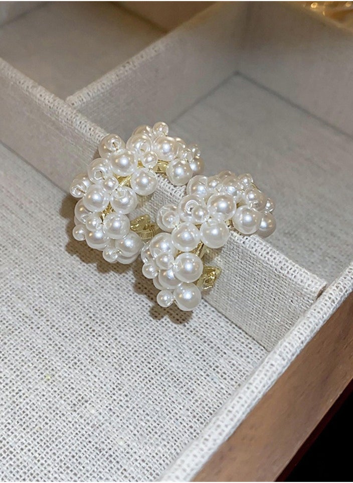 ماركة غير محددة - خواتم الأذن Hoops C من اللؤلؤة الحلوة RAKOL ، بالأسلوب الفرنسي ، بوقت مرتفع ، لطيفة وحلوة ، قليلة ، مناسبة للذهاب إلى العمل. - Image 1
