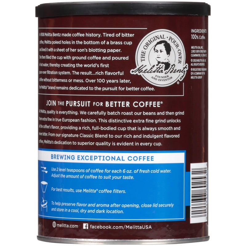 Melitta Classic Blend Coffee, Medium Roast, Extra Fine Grind, 11 Ounce Can (Pack of 6) 66 Ounces Total - Image 3