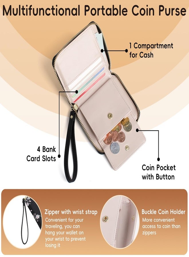 Pomelo Best Small Womens Wallet Leather Credit Holder RFID Blocking with Coin Pocket Zip Around Wristlet Ladies Wallets 2025 Black - Image 4