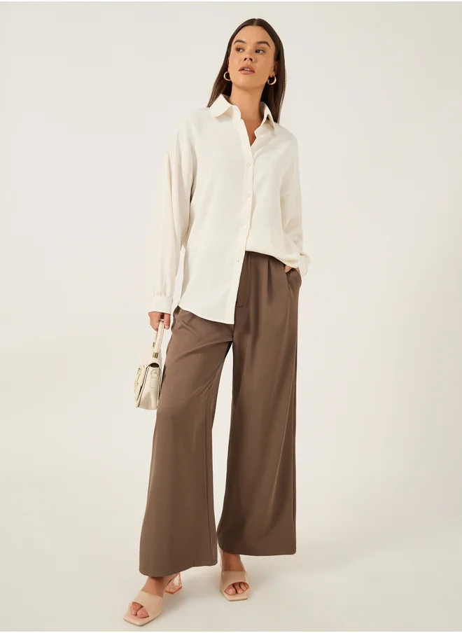 ستايلي Solid Spread Collar Regular Fit Shirt