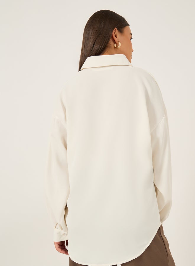 ستايلي قميص سادة بياقة عادية بقصة منتظمة - Image 5