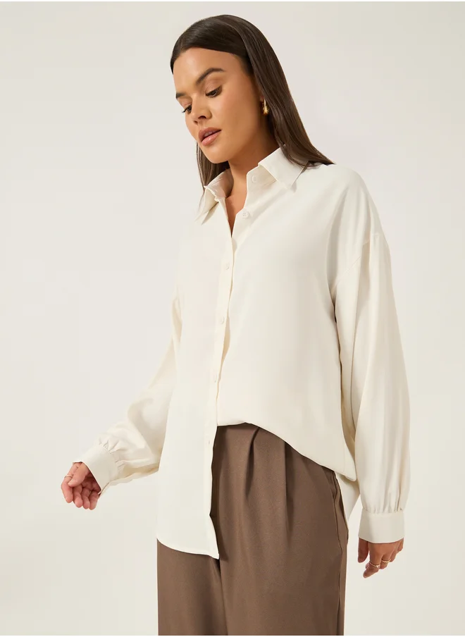 ستايلي Solid Spread Collar Regular Fit Shirt