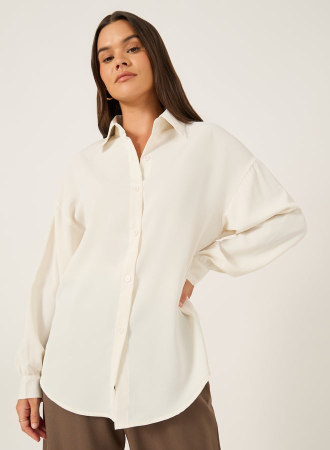 ستايلي قميص سادة بياقة عادية بقصة منتظمة - Image 3
