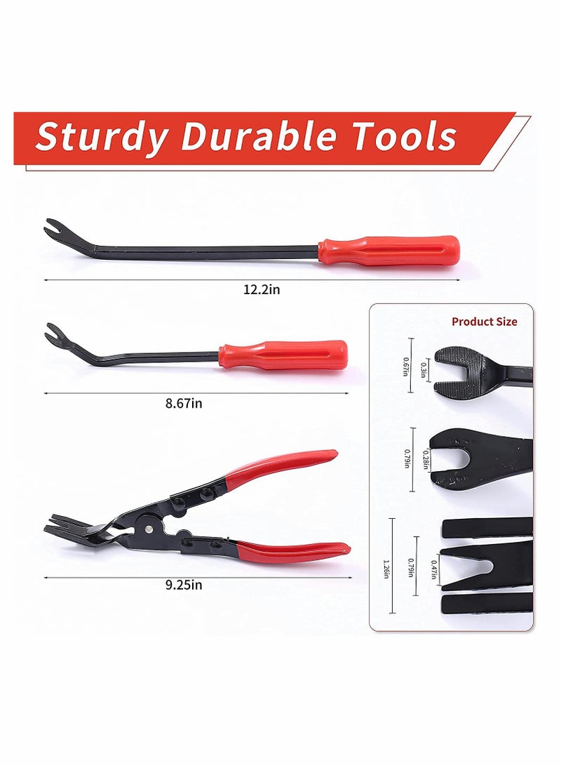 KASTWAVE 3 PCS Clip Pliers Set and Fastener Remover Universal Auto Door Car Upholstery Trim Clip Removal Pliers Tool Door Panel Trim Clip Removal Tool Pliers for Car Door Panel with Bag - Image 3