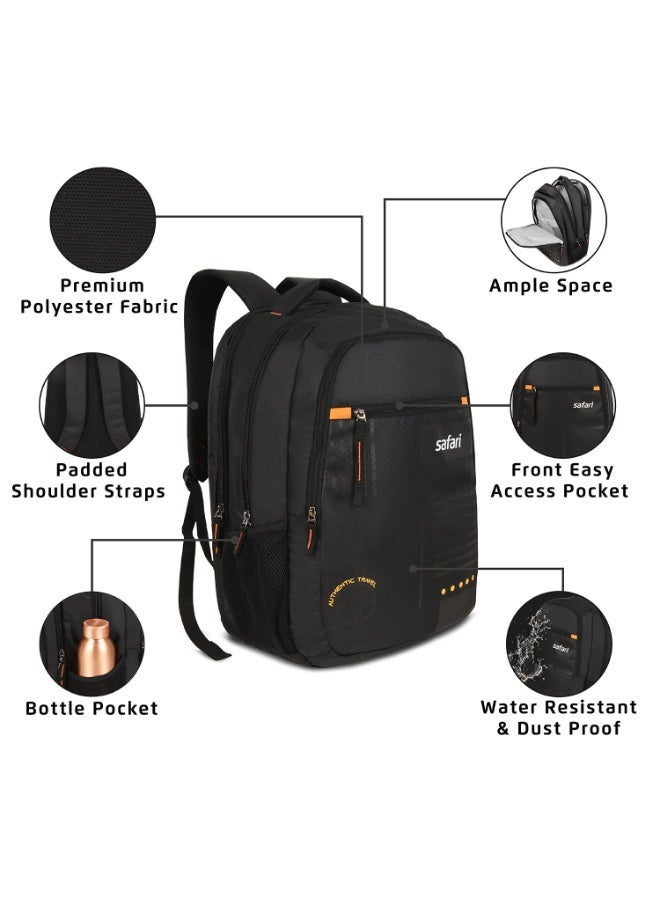 سفاري Safari Swagpack 35 Ltrs Large Laptop Backpack With 3 Compartments and Raincover - Black (SWAGPACK19CBBLK) - Image 4