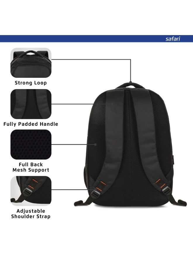 سفاري Safari Swagpack 35 Ltrs Large Laptop Backpack With 3 Compartments and Raincover - Black (SWAGPACK19CBBLK) - Image 3