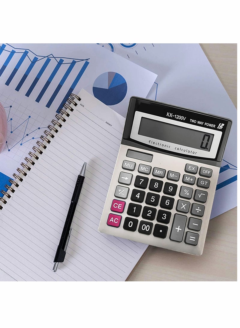 Generic Large Dual Power Solar Calculator with 12-Digit LCD Display - Perfect for Students, Offices, and Home Use - Image 3