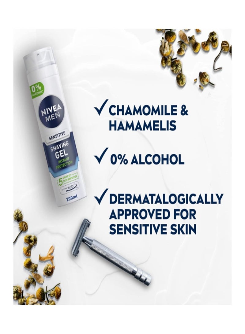 Nivea MEN Sensitive Shaving Gel, Chamomile & Hamamelis, 200ml white - Image 3