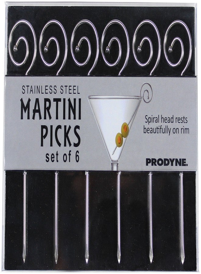Prodyne Stainless Steel Martini Picks, Silver Set of 6 - Image 4
