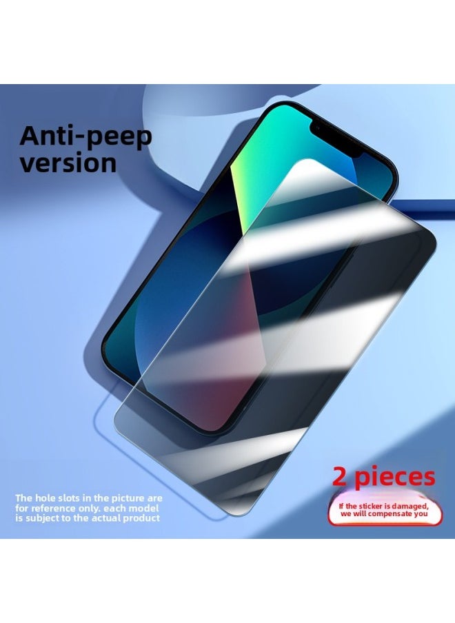 Generic For Iphone 13 Tempered Film For Iphone15 Mobile Phone Film 14promax Full Screen 11 12 Coverage Xs Max-Colour:Full-screen Explosion-proof Tempered Film [edge-to-edge Privacy Protection] 2 Pieces★Send A Magical Film Sticker-Size:For Iphone 7 Plus  - Image 1