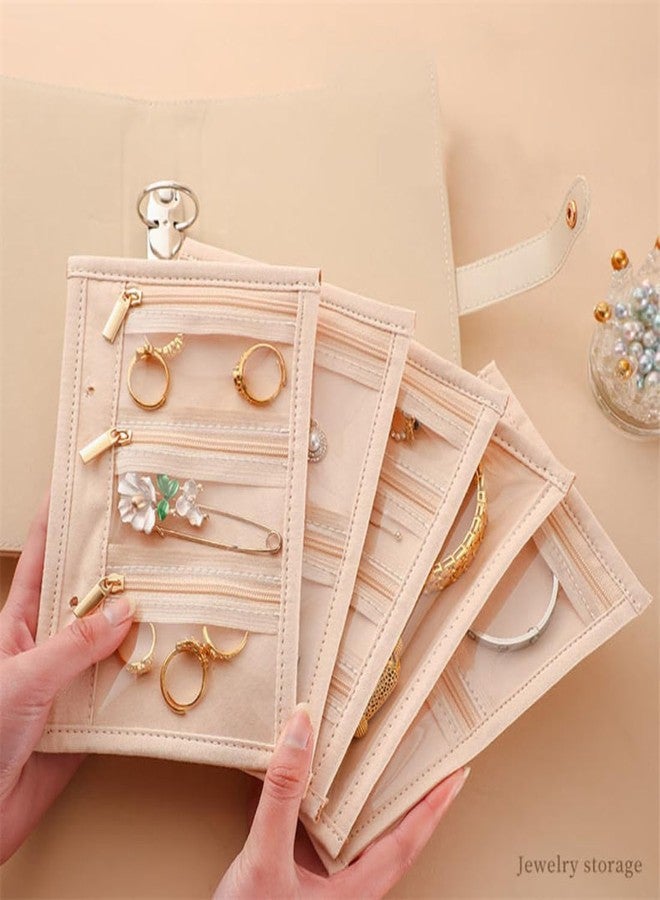 TASMAX jewellery transparent pouch bangle organizer storage travel organizer pouch Book for jewellery women for Earring, Necklace, Ring, bangle With Zipper Bags jewellery Pouches (PACK of 1 Pink) - Image 4