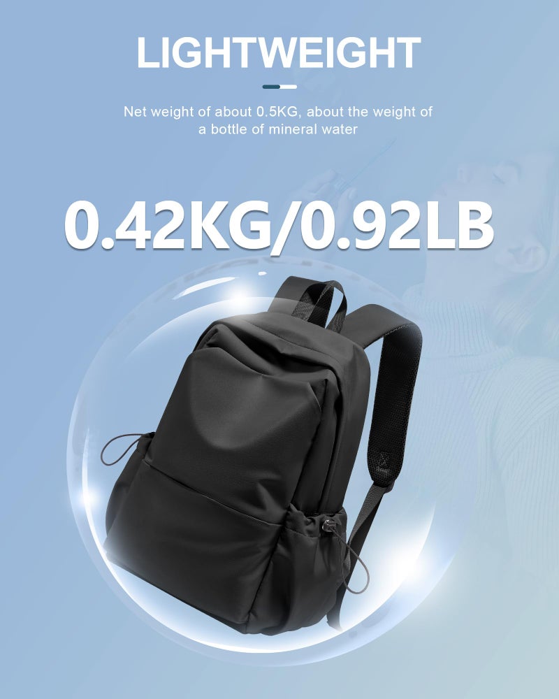 UPPACK Black Backpack For Women Men School Backpacks Aesthetic Lightweight College Backpack for Boys Girls Book Bag Casual Daypack Laptop Gym Backpacks - Image 5