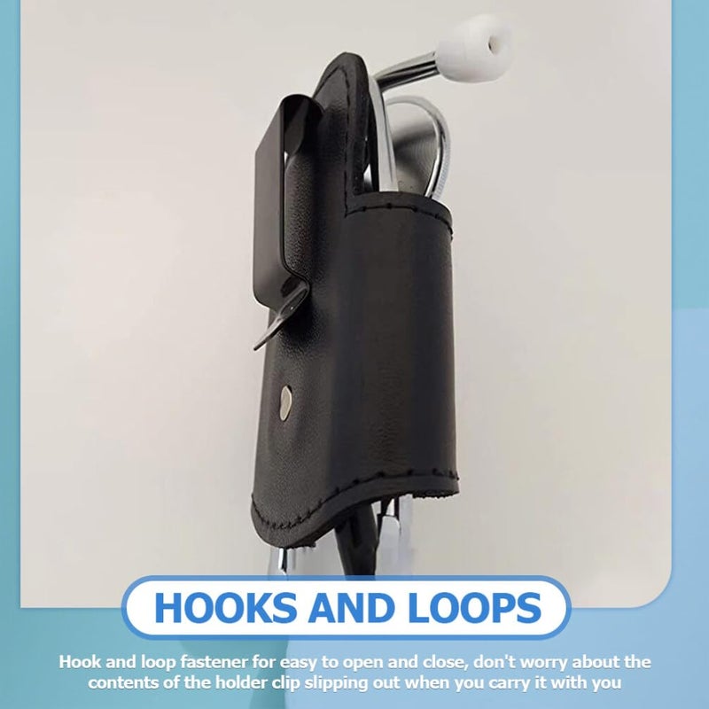 ULTECHNOVO Holder, 2pcs Clip Hip Holder Leather Protector Waist Case for Students Doctor - Image 3