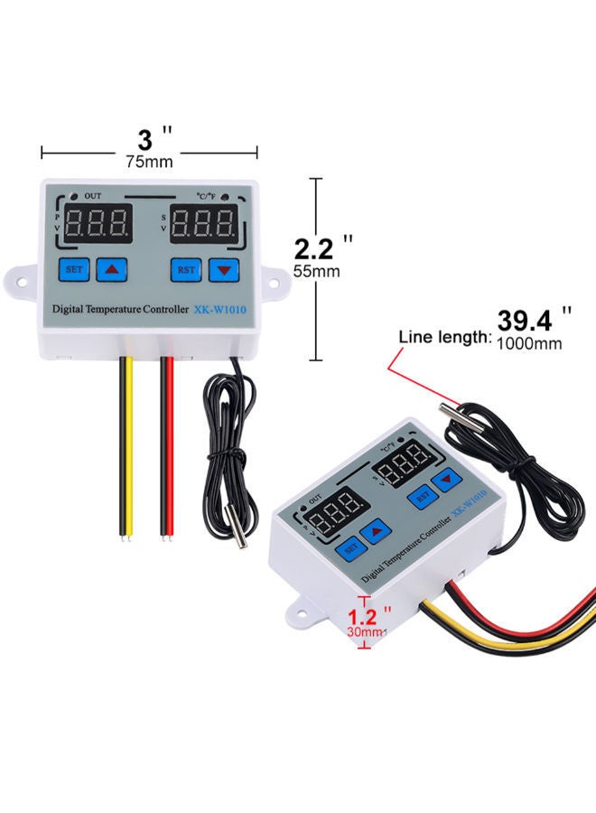 نيبمينينت منظم حرارة رقمي للتحكم في درجة الحرارة C/F للحاضنة أبيض - Image 2