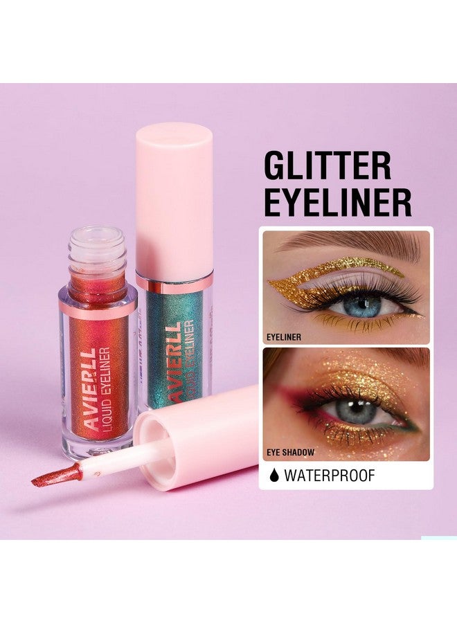 Avierll Glitter Liquid Eyeliner Set, 8 Colors, Long-Lasting Waterproof Colorful Shimmering Glitter Liquid Eyeshadow, Easy To Apply, No Smudging, Fast-Drying, Long-Lasting Eye Makeup Gift Set (8Pcs Set B) - Image 5