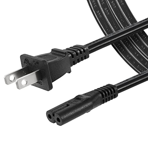 TONIWA 6 ft 2 Prong Power Cord Compatible with TCL Roku Smart LED LCD HD TV Universal AC Power Cable Replacement [UL Listed] - Image 1