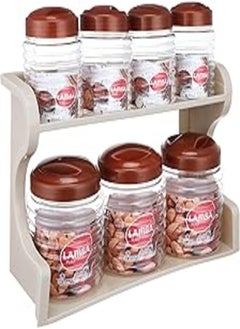 Lamsa Plast Lamsa Plast Touch blast jar with lid and stand - multi color - 7 piece 