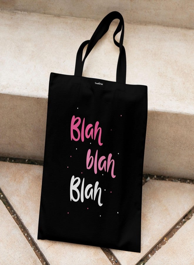 TrendoPrint Eco-Friendly Printed Black Tote Bag 14 x 16 inch with Makeup Pouch for College, Shopping and Travelling (TB24) - Image 2