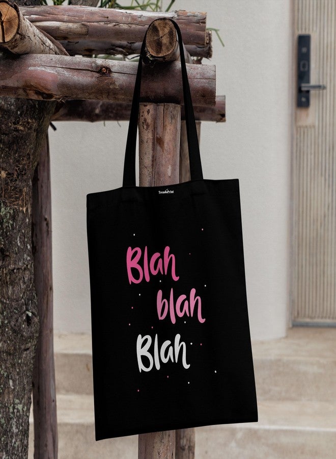 TrendoPrint Eco-Friendly Printed Black Tote Bag 14 x 16 inch with Makeup Pouch for College, Shopping and Travelling (TB24) - Image 4