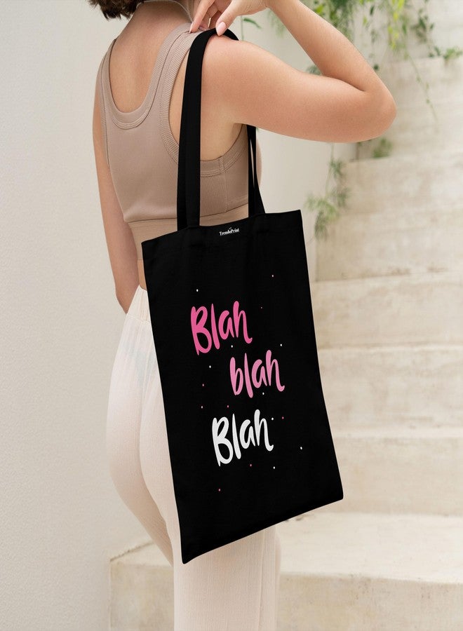 TrendoPrint Eco-Friendly Printed Black Tote Bag 14 x 16 inch with Makeup Pouch for College, Shopping and Travelling (TB24) - Image 5