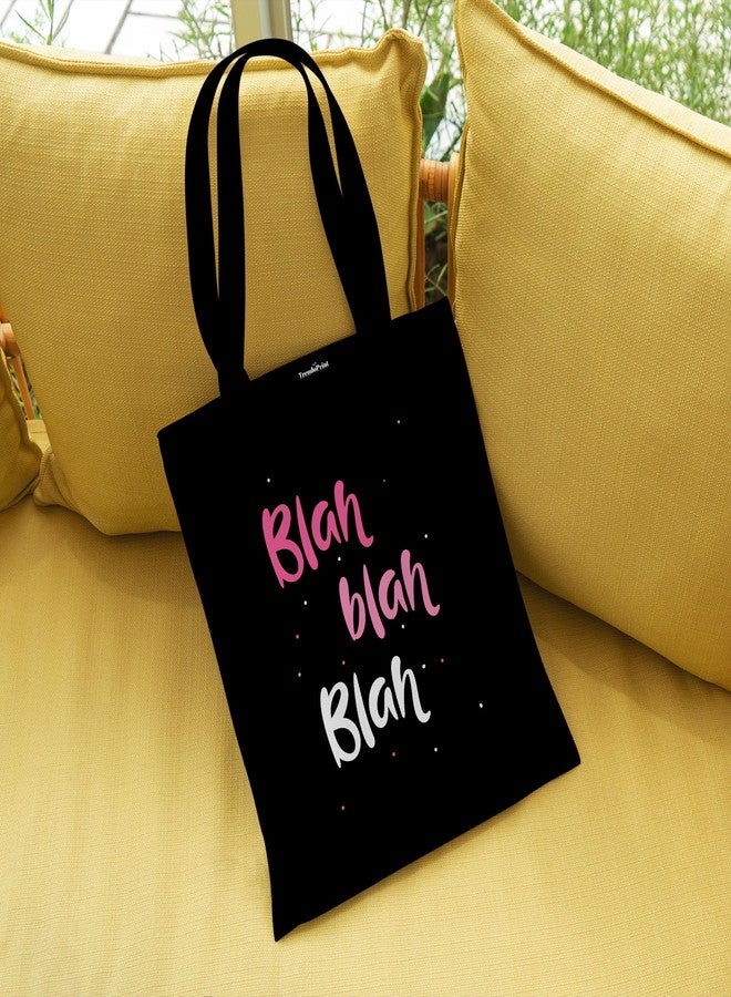 TrendoPrint Eco-Friendly Printed Black Tote Bag 14 x 16 inch with Makeup Pouch for College, Shopping and Travelling (TB24) - Image 3