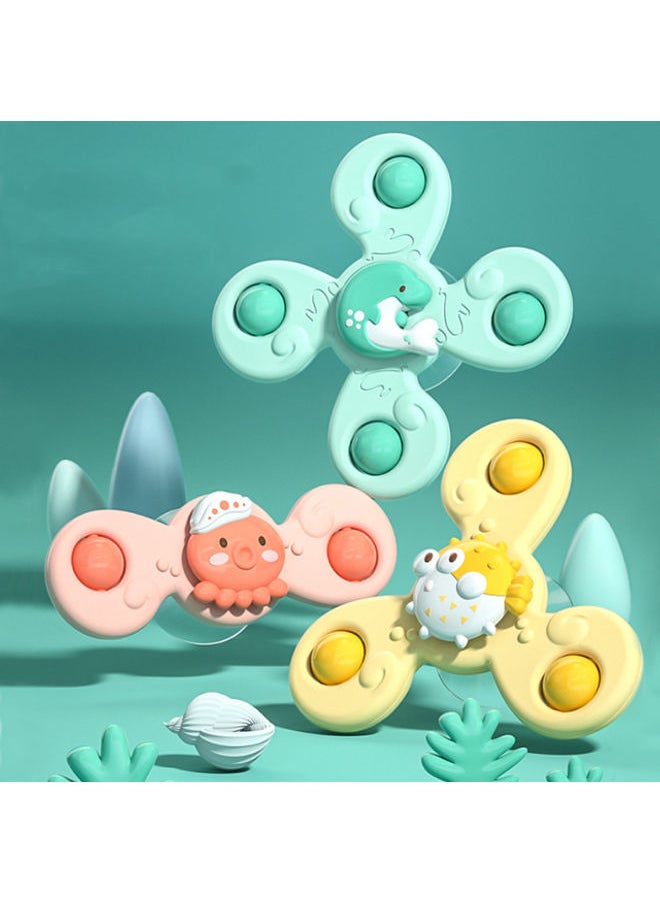 Generic - 3PCS Suction Cup Spinner Toys Novelty Sensory Toys,Baby Suction Cup Toys,Spinning Toys, Early Learning Bathtub Toys,Intelligence Development Toys,Toddler Toys with Suction Cups - Image 1