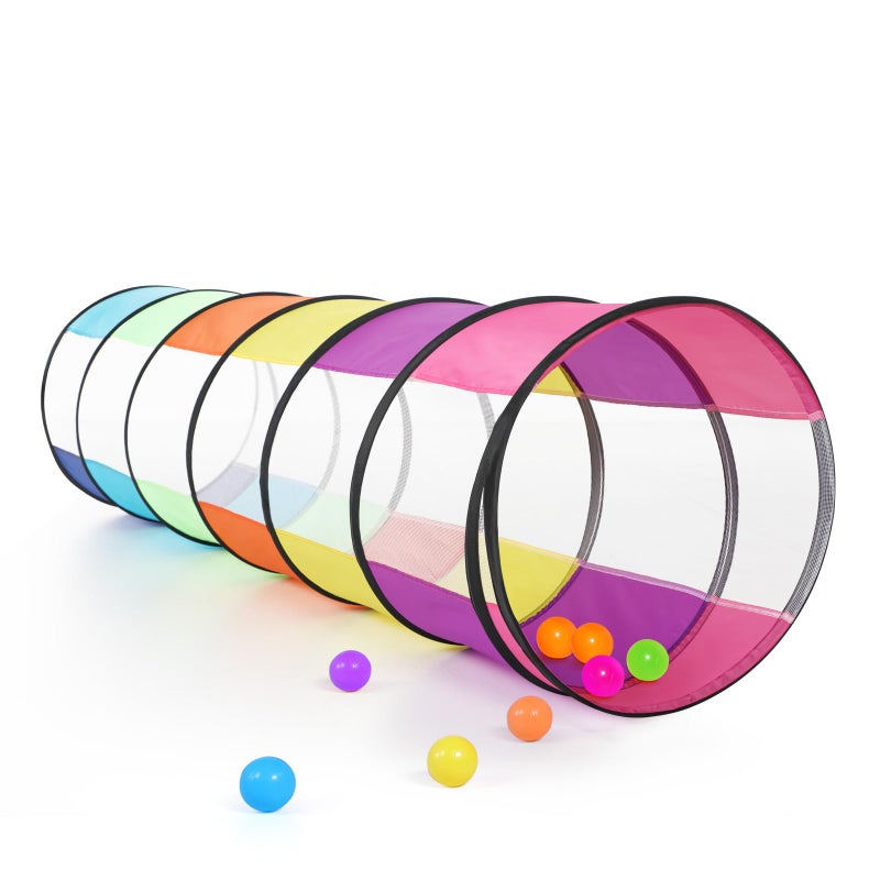 SweHouse Colorful Baby Play Tunnel for Toddlers with 2 Mesh Sides Kids Crawling Tunnel Play Tent Pop Up Toddlers Tunnel Cat Tunnel for Dogs Pets Indoor Outdoor Toy Gift - Image 3