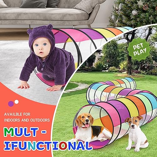 SweHouse Colorful Baby Play Tunnel for Toddlers with 2 Mesh Sides Kids Crawling Tunnel Play Tent Pop Up Toddlers Tunnel Cat Tunnel for Dogs Pets Indoor Outdoor Toy Gift - Image 5