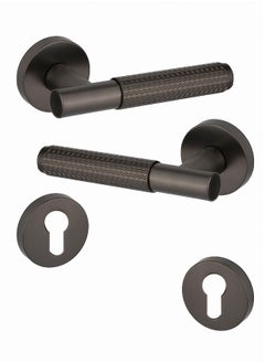 Lozan Heavy Door Handle Pair Dark Brown 