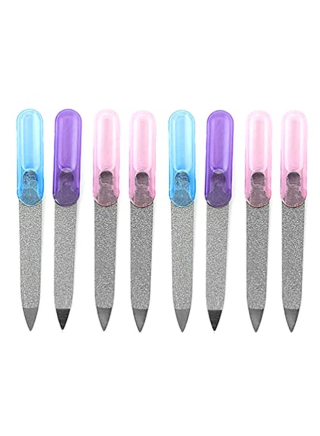 LUXXII 8 Pack 35 inch Stainless Steel Metal Nail File for Fingernails Toenails Scraping Strengthening Finger Manicure File - Image 1