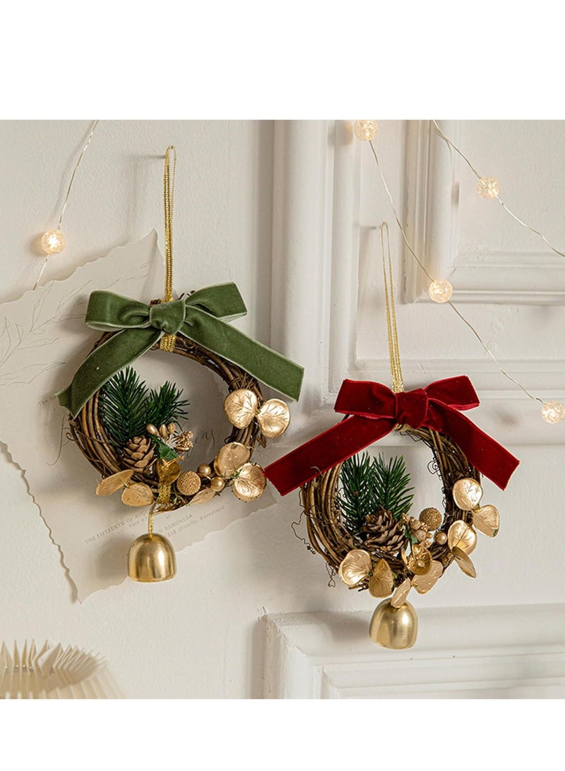 فيبارتي 2 حزمة إكليل عيد الميلاد مع أجراس للزينة - Image 1
