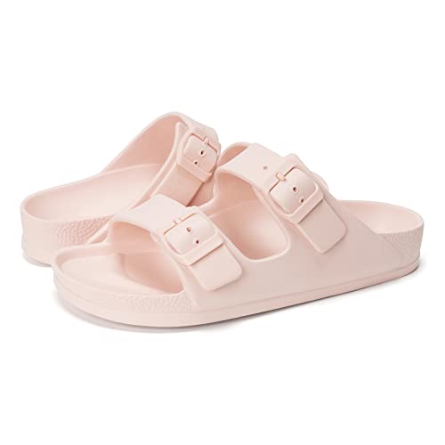 FUNKYMONKEY Women's Plastic Sandals New Upgrade Quality EVA Waterproof Double Buckle Adjustable Slides Shoes (7 M US, Pink/XPZ) - Image 5