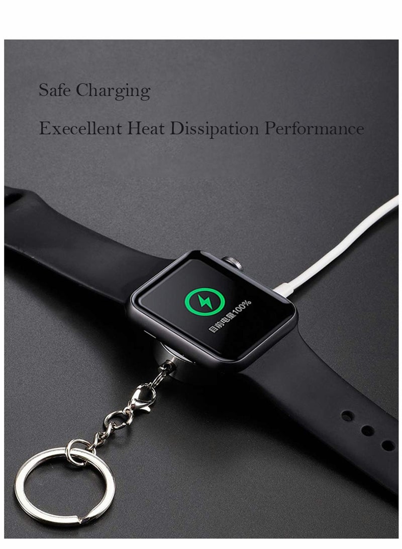 Excefore Upgrade Watch Charger for iWatch Portable Wireless Charging Compitable with Apple Series 6/5/4/3/2/1, Keychain Style White - Image 5