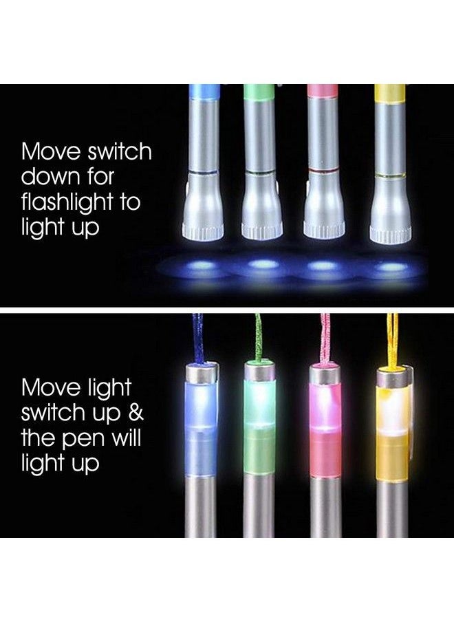 ArtCreativity - Light Up Pen With Necklace Set Of 4 Flashlight Pens For Kids Back To School Stationery Supplies Lightup Toy Party Favors Stocking Stuffers Classroom Gifts - Image 1