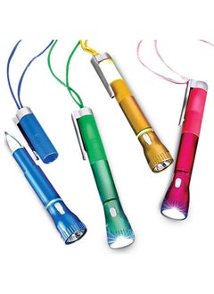 Light Up Pen With Necklace Set Of 4 Flashlight Pens For Kids Back To School Stationery Supplies Lightup Toy Party Favors Stocking Stuffers Classroom Gifts