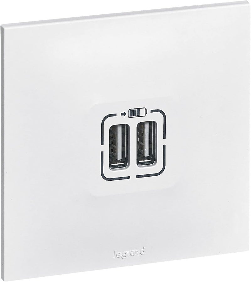 Legrand - Dual USB Charger Neptune - White - Image 1
