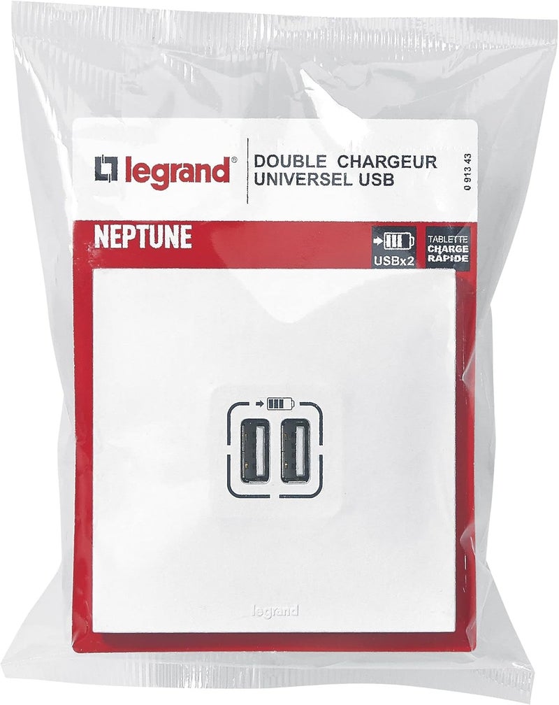 Legrand - Dual USB Charger Neptune - White - Image 4