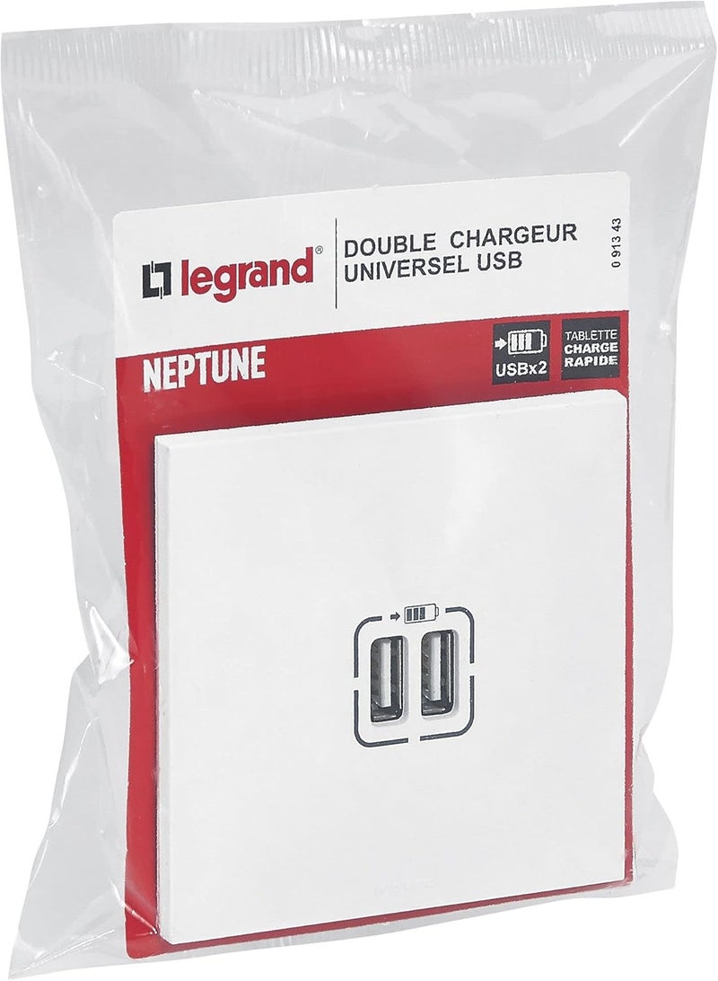 Legrand - Dual USB Charger Neptune - White - Image 3