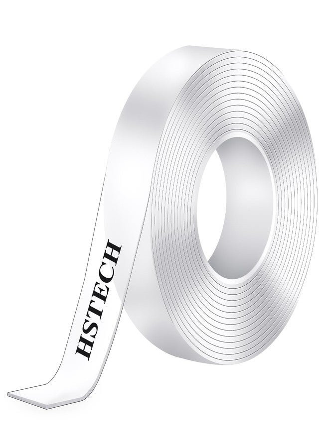 HSTECH شريط لاصق مزدوج الجوانب من HSTECH (1 بوصة، 10 أقدام) شديد التحمل، مصنوع من الأكريليك، شفاف وقابل للإزالة، ذو لاصق قوي مزدوج الجوانب، مناسب للصق اللافتات/الصور/الملصقات/اللوحات/الأشياء/الأعمال الحرفية على الجدران. - Image 1