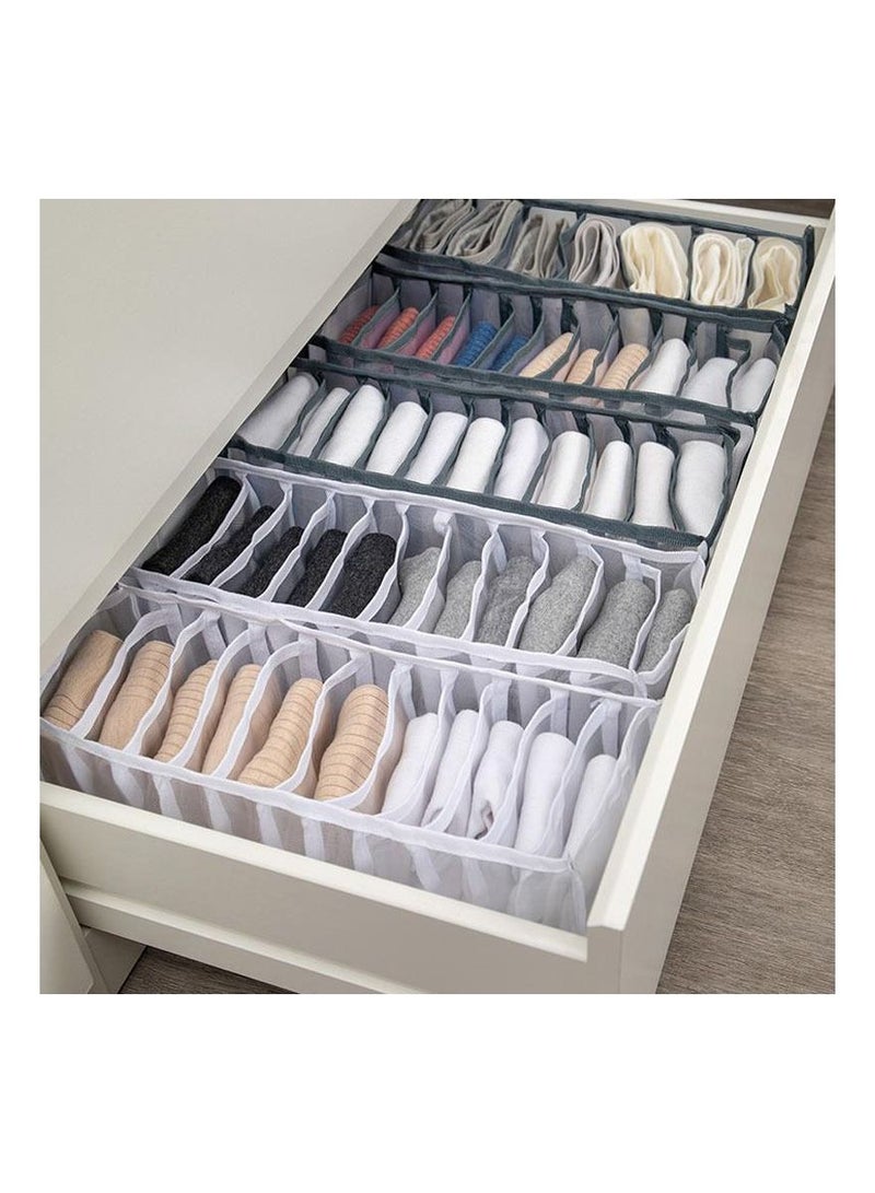 Underwear Drawer Organizer, Underwear Drawer Organizer Set,Foldable Underwear Storage Divider Boxes Includes Cell Collapsible Closet Compartments for Socks Bras Ties Lingerie grey  - Image 2