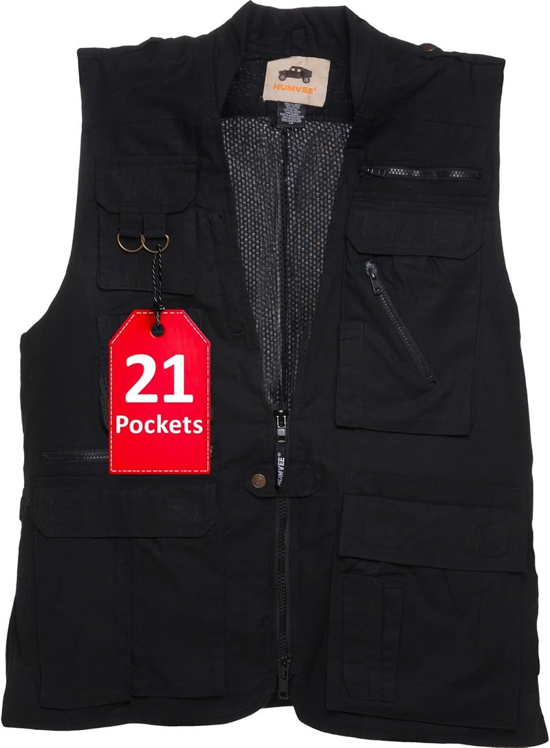 CampCo Humvee Utility Vest with 21 Pockets -Travel, Safari, Hunting, Camping, 100% Cotton, Tactical Jacket for Men & Women - Image 1