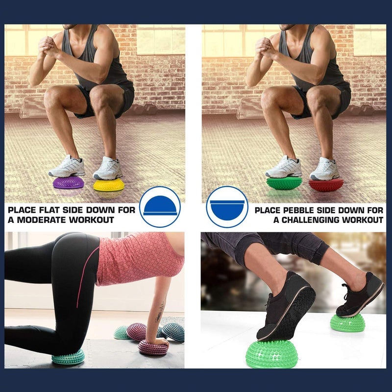 ASUVI Reflexology Training Massage Ball,Gym Workout Pilates Balance Cushion Exercise Fitness Workout Rehabilitation,Physical Fitness Appliance Exercise Balance Ball Stepping Balance pods (3) - Image 2