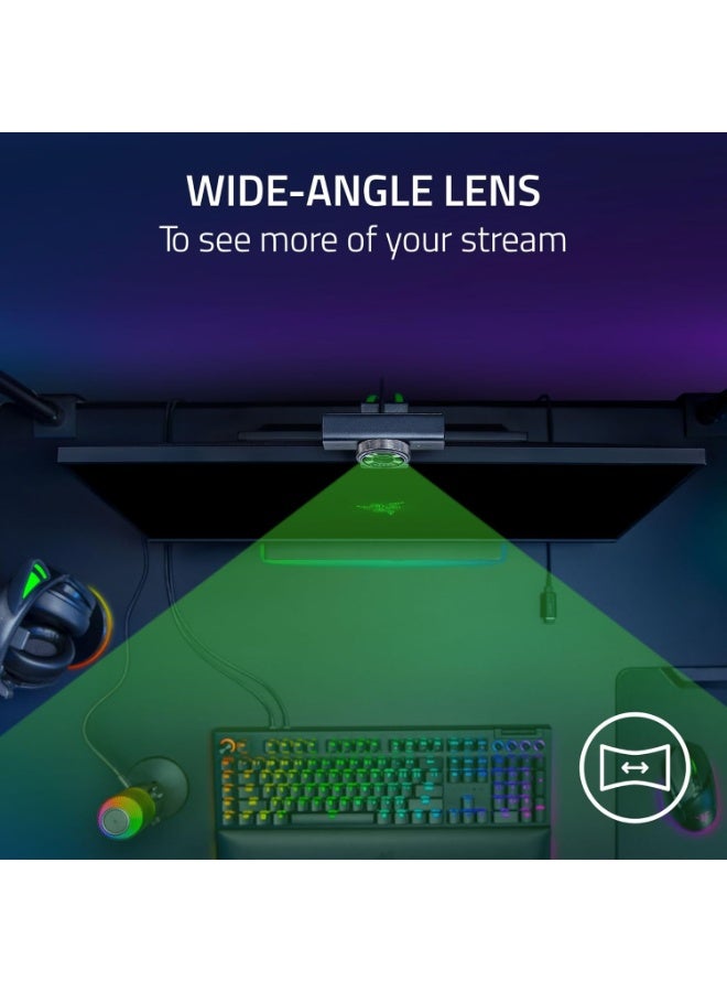 Razer Kiyo V2 X 1440p 60 FPS Webcam for Creators: Fast and Accurate Auto-Focus, Easy Software Customization, Wide Angle Lens, Built-in Mic, Integrated Privacy Shutter, USB Type A - Black - Image 4