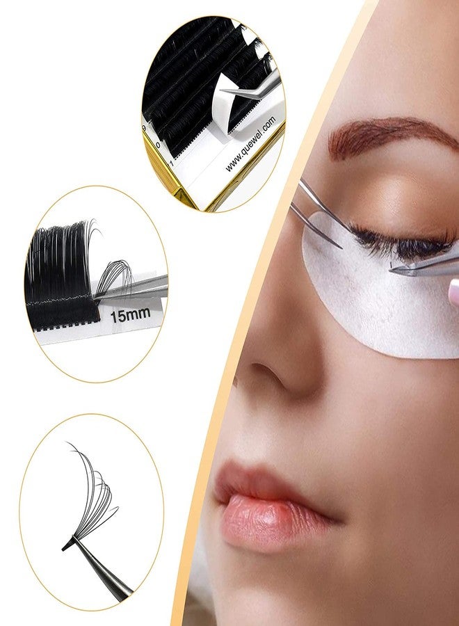 QUEWEL Volume Eyelash Extensions | 0.03-0.12mm | C/CC/D/DD Curl | 8-25mm Length | Easy Fan Volume Lash 2D-20D Self Fanning Volume Lashes 0.07D Mix-15-20mm Long Lasting Blooming Lashes(0.07D Mix15-20) - Image 5