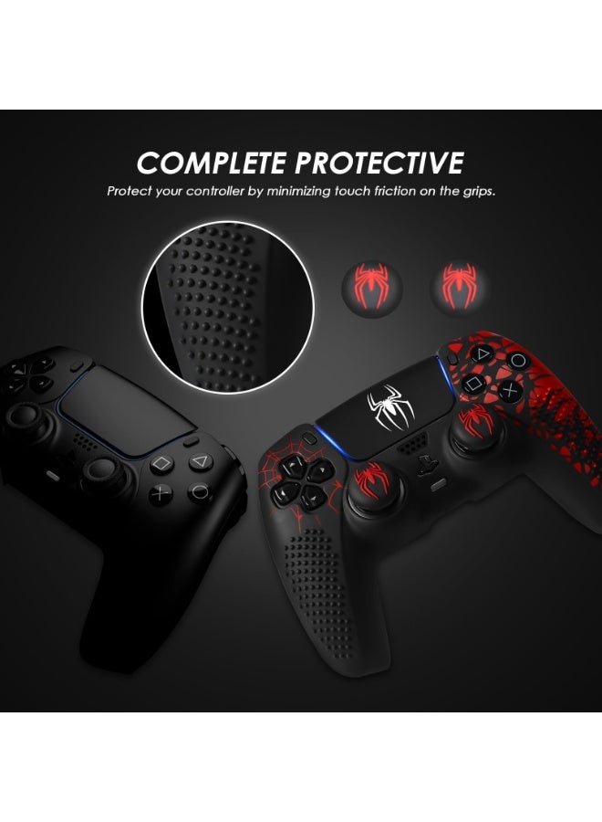 شيك فايب غطاء ذراع تحكم PS5 مانع للانزلاق، ملحقات ذراع تحكم PlayStation 5، غطاء ذراع تحكم PS5 من السيليكون غير القابل للانزلاق مع فجوات قبضة الإبهام، ملصق لوحة اللمس وملصقات لف الغطاء - Image 3