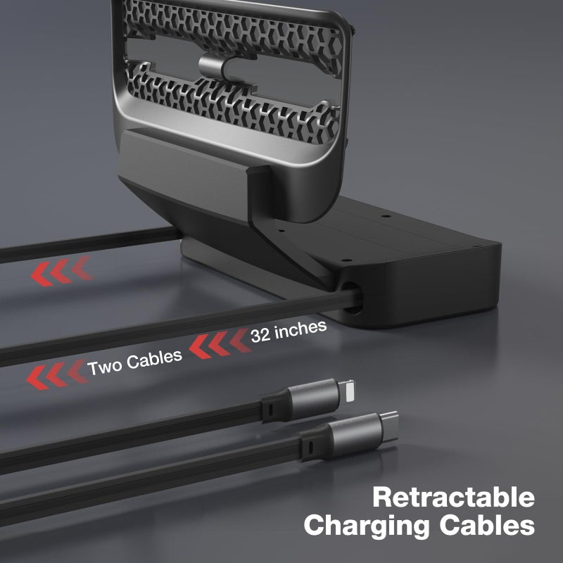 THELIFELICIOUS Retractable Cord Car Phone Charger for Tesla Model 3 Model Y 2021 2022 2023 2024, THELIFELICIOUS Interior Accessories Rear Air Outlet Expansion Dock with Fast Charging Cables (8-Pin) - Image 3