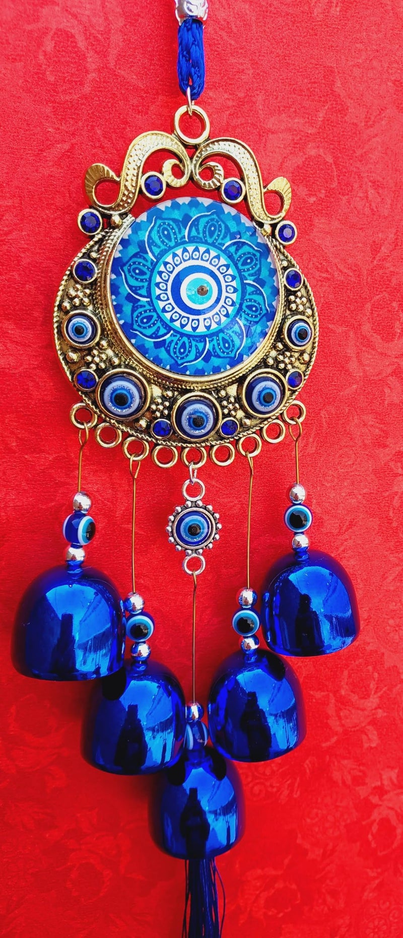ARTISKRITI Evil Eye Hanging Nazar Battu for Home Entrance Decoration, House Main Door Decor Hanging Decorative Items, Feng Shui Items for Good Luck (Antique Mandala) - Image 5
