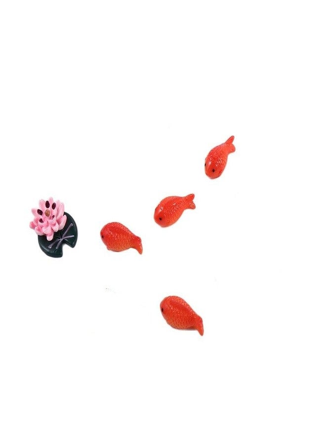Kopida Miniature Small Fish Figurines, Cute Lifelike Resin Fish Lotus Ornament Fish Tank Decoration Micro Landscape DIY Accessories, 10 Pcs - Image 3