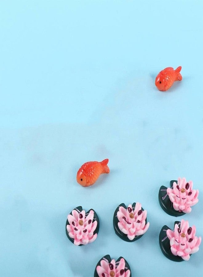 Kopida Miniature Small Fish Figurines, Cute Lifelike Resin Fish Lotus Ornament Fish Tank Decoration Micro Landscape DIY Accessories, 10 Pcs - Image 4