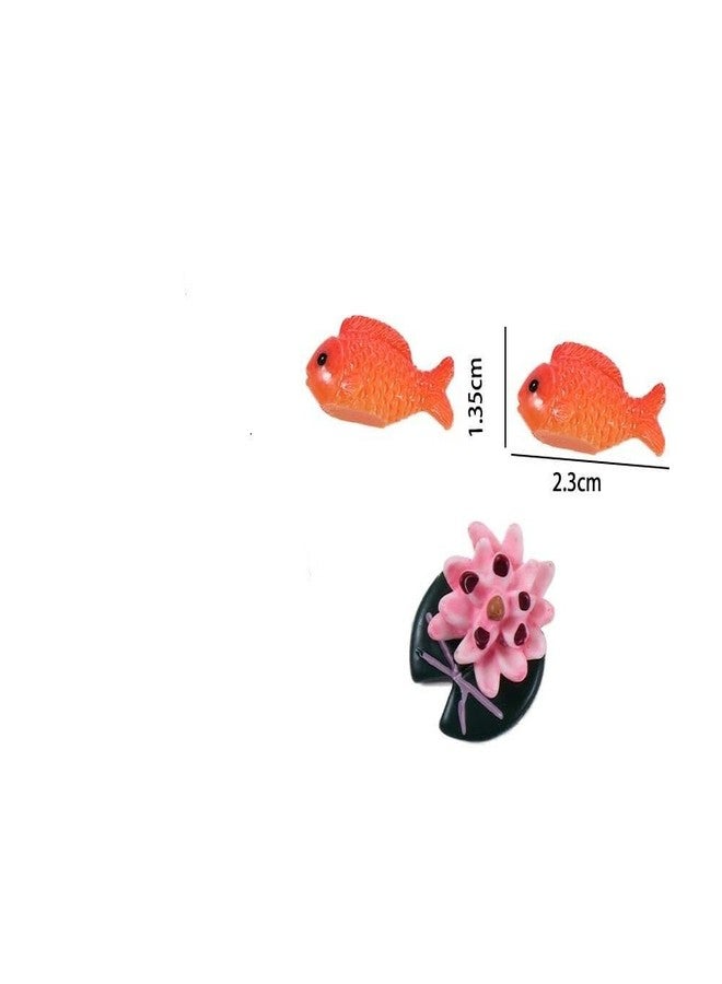Kopida Miniature Small Fish Figurines, Cute Lifelike Resin Fish Lotus Ornament Fish Tank Decoration Micro Landscape DIY Accessories, 10 Pcs - Image 2